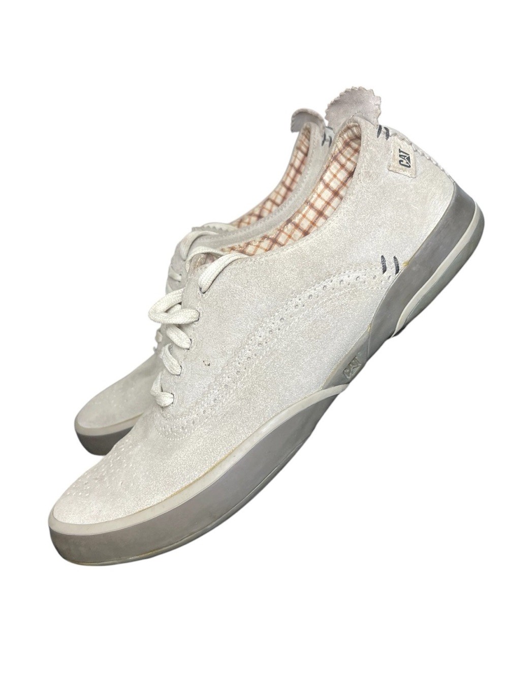 CAT Caterpillar Suede Casual Sneakers Mens 9 Beige Lace Up Comfort Shoes
